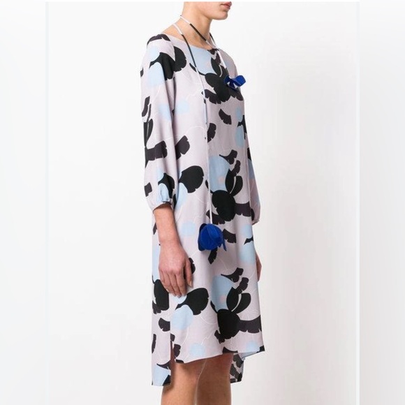 MARNI Printed Crepe De Chine Dress In Pink - Picture 1 of 7
